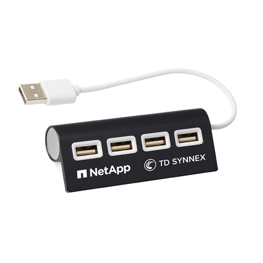 Black 4-Port Aluminum Wave USB Hub - TD Synnex + NetApp