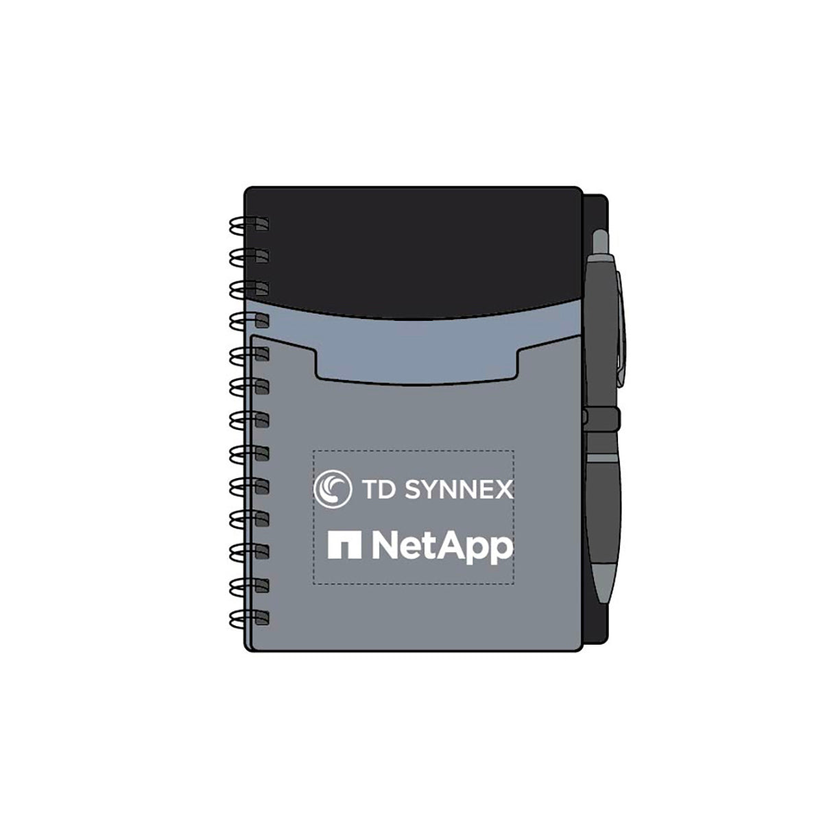 Black Notebook and Pen - TD Synnex + NetApp